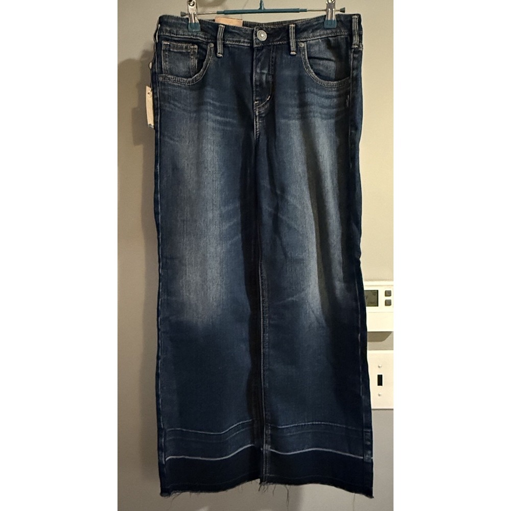 Silver Jeans Denim Izzy Mid Rise Wide Leg Cropped Jeans Womans W27 New